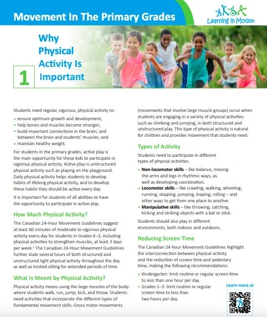 Movement in the Primary Grades: Why Physical Activity is Important