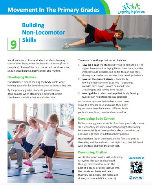 Movement in the Primary Grades: Building Non-Locomotor Skills
