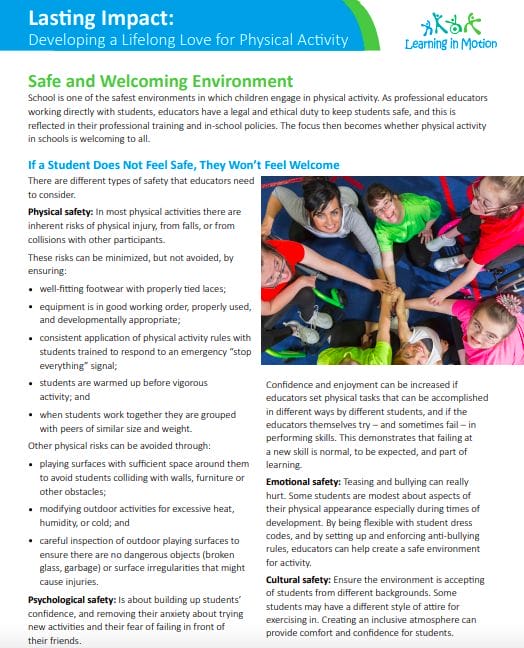 Lasting Impact: Safe and Welcoming Environments