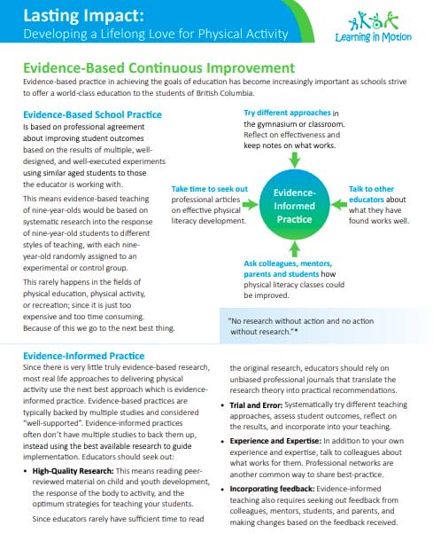 Lasting Impact: Evidence-Based Continuous Improvement