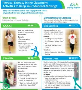 PL in the classroom Physical Literacy in the Classroom - pdf screenshot